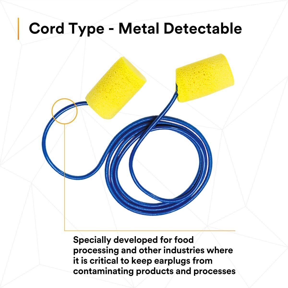 3M 311-4101 E-A-R Classic Plus Metal Detectable Corded Disposable Foam Earplugs, NRR 33 dB, Poly Bag, 200 Pair (7000127210) (2000 Pack) - 7