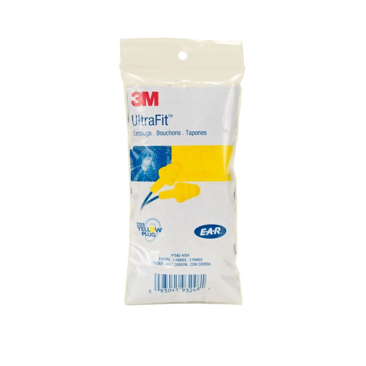 3M VP340-4004 E-A-R UltraFit Earplugs, Corded, Vending Pack (7000127255) (100 Pack)