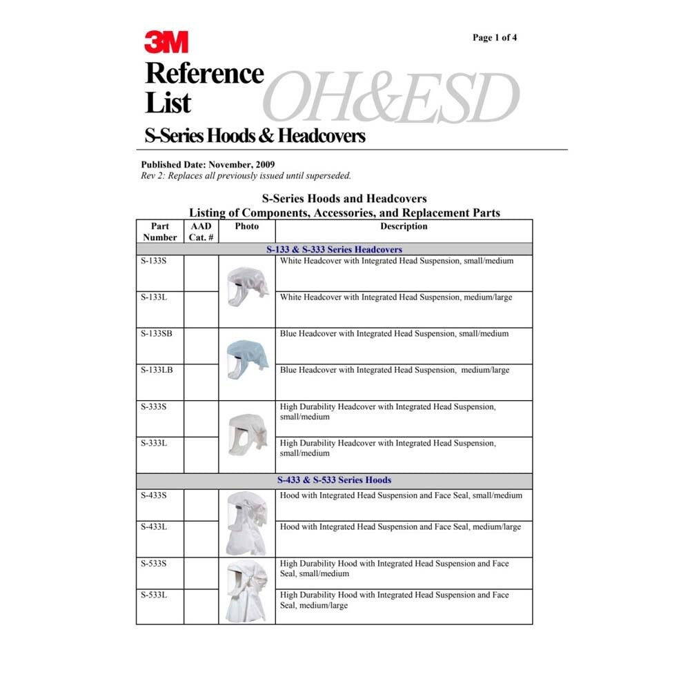 3M 7000127431 Versaflo Hood with Integrated Head Suspension S-433S-5 Small/Medium (5 Pack) - 4