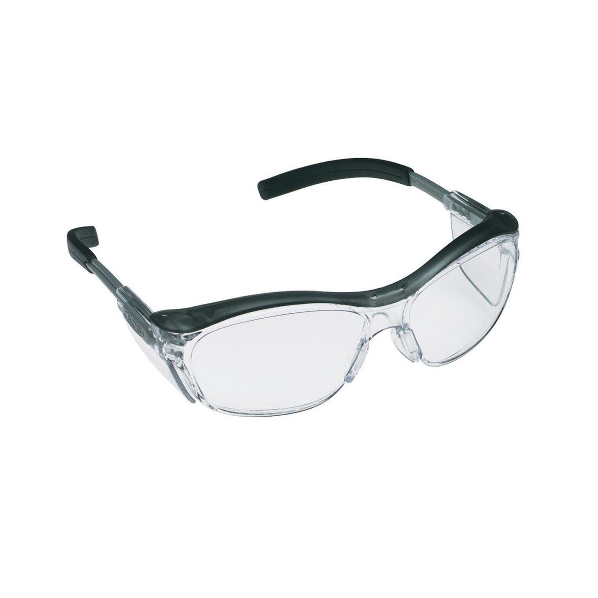 3M 11411-00000-20 Nuvo ANSI Z87 Anti-Fog Clear Lens Safety Glasses with Retro Gray Frame, Soft Nose Bridge, and Side Shields (7000127497)