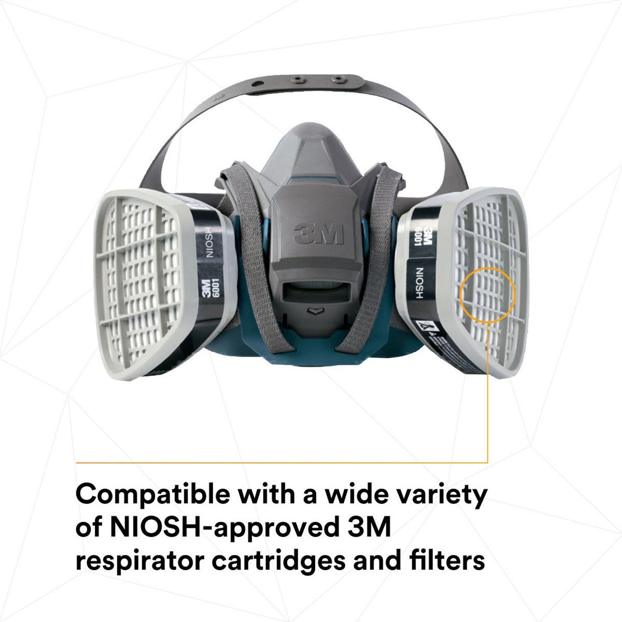 3M 6502QL Rugged Comfort Quick Latch Half Facepiece Reusable Respirator, Medium, Bayonet Connection, Cool Flow Valve, Silicone Face Seal (7000128239) (10 Pack) - 10