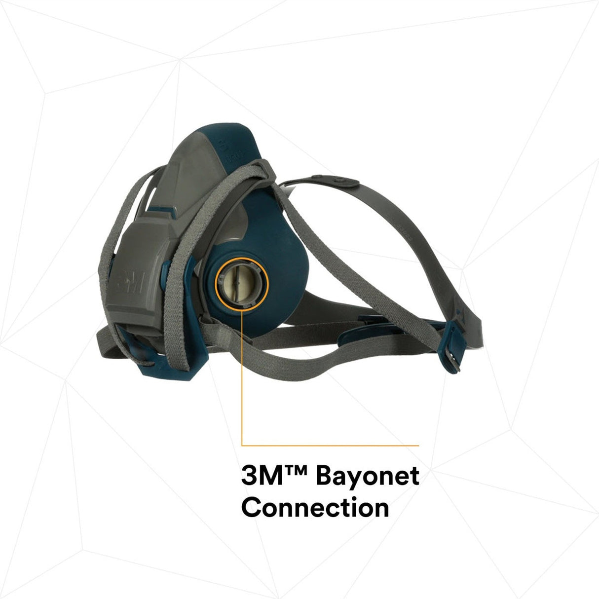3M 49492 Rugged Comfort Quick Latch Half Facepiece Reusable Respirator, Large, Gray, Silicone Face Seal, Bayonet Connection, Cool Flow Valve (6503QL) (7000128241) (10 Pack) - 5