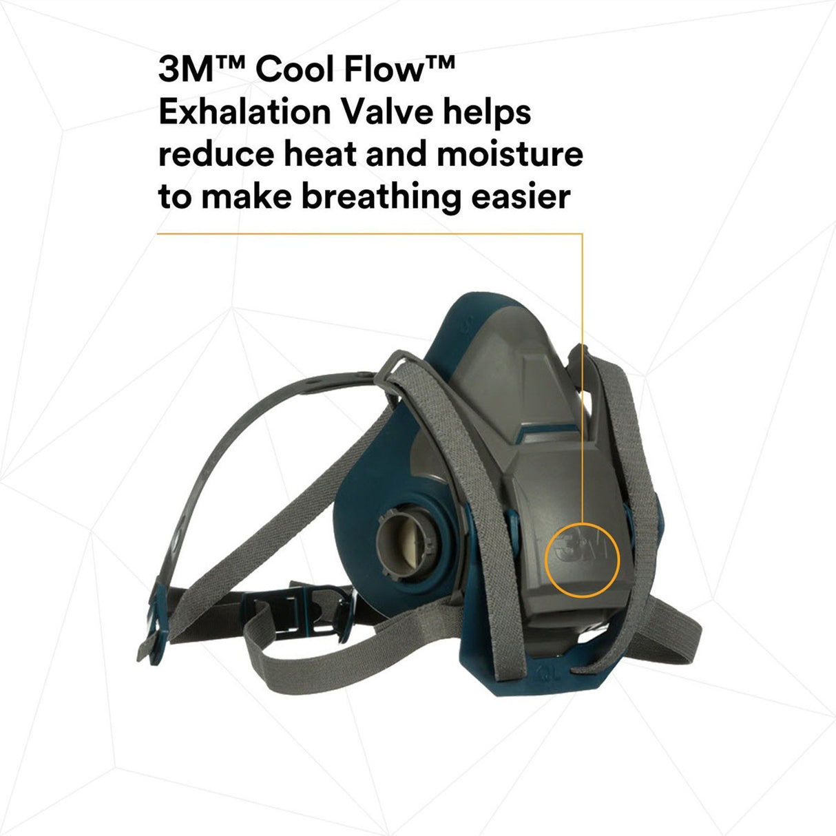 3M 49492 Rugged Comfort Quick Latch Half Facepiece Reusable Respirator, Large, Gray, Silicone Face Seal, Bayonet Connection, Cool Flow Valve (6503QL) (7000128241) (10 Pack) - 7