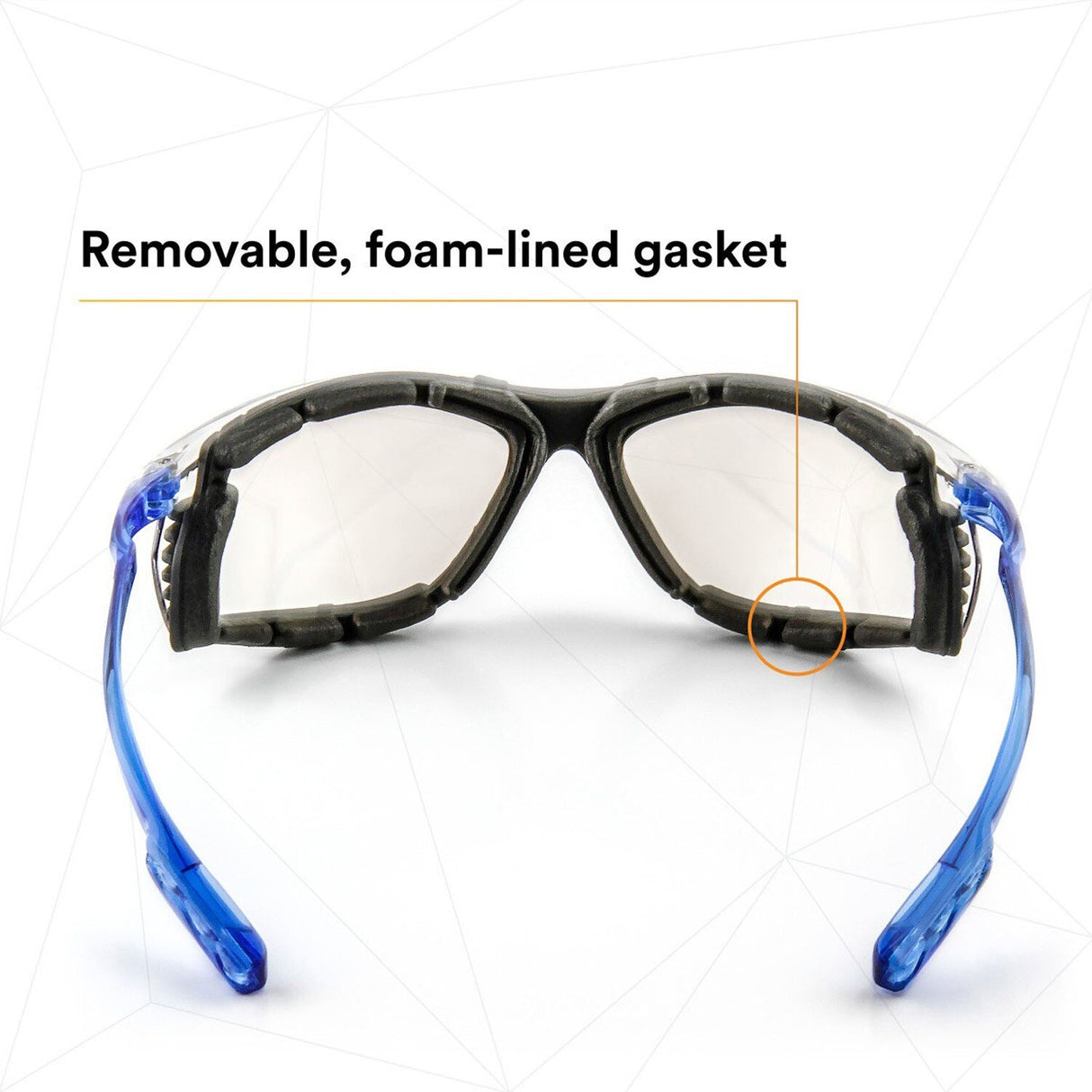 3M 11872 Virtua Safety Glasses, Anti-Fog, Clear Lens, Blue Frame, Removable Foam Gasket, Cord Control System, ANSI Z87 (7000128259) - 7