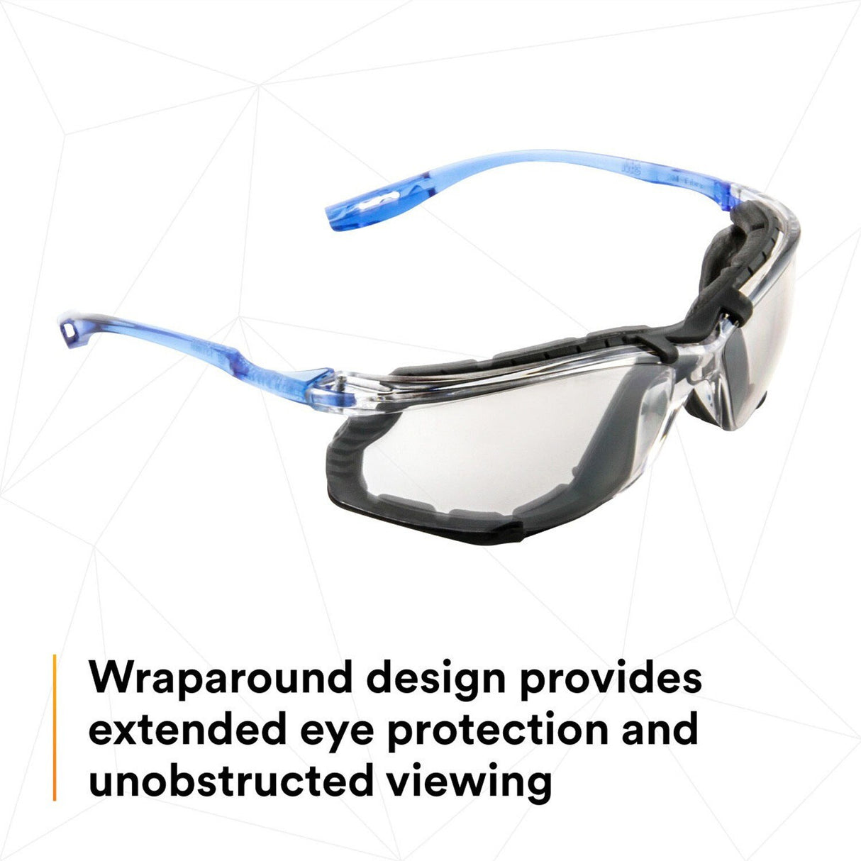 3M 11874-00000-20 Virtua Safety Glasses CCS Anti-Fog Indoor/Outdoor Mirrored Lens Blue Frame Removable Foam Gasket ANSI Z87.1 (7000128261) (20 Pack) - 8