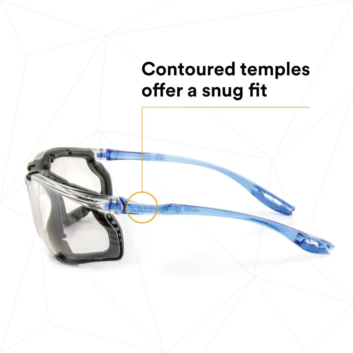 3M 11874-00000-20 Virtua Safety Glasses CCS Anti-Fog Indoor/Outdoor Mirrored Lens Blue Frame Removable Foam Gasket ANSI Z87.1 (7000128261) (20 Pack) - 10