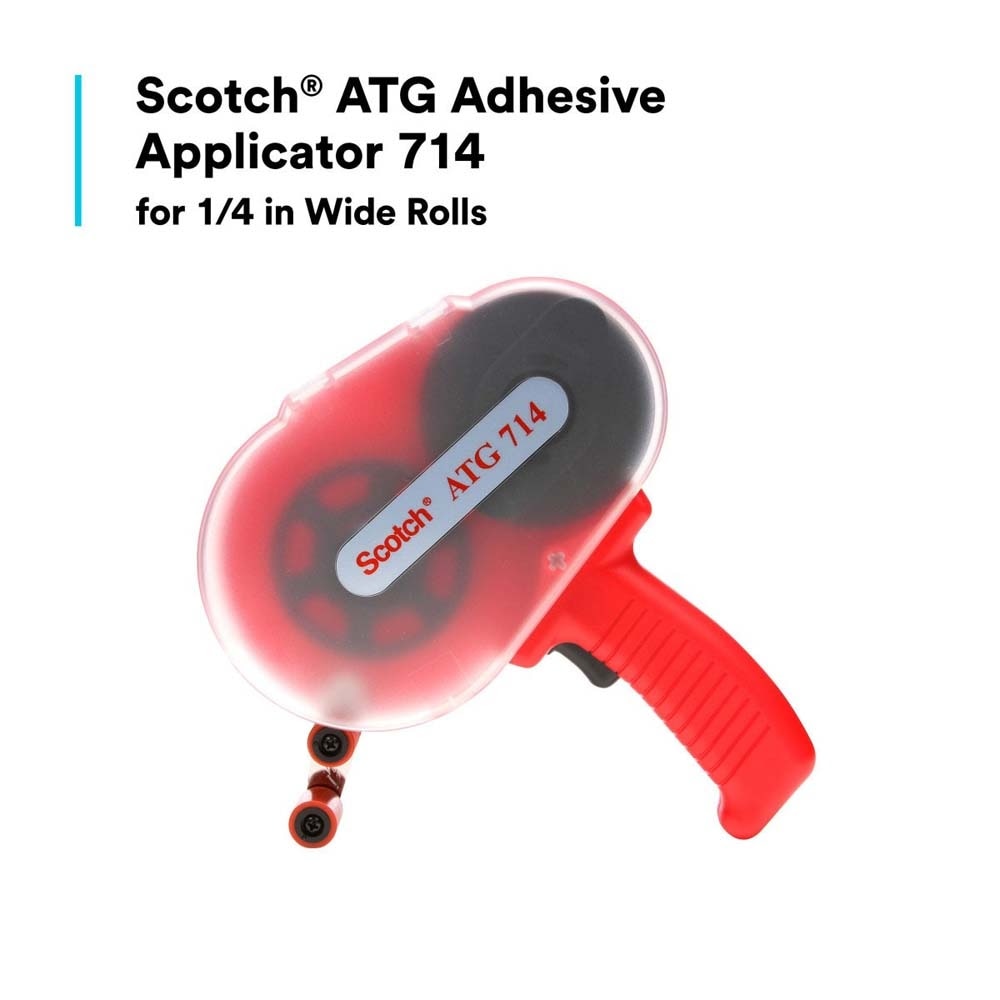 3M 714 ATG Adhesive Applicator for 1/4 inch ATG Tape, Red (7000131619) (6 Pack) - 3