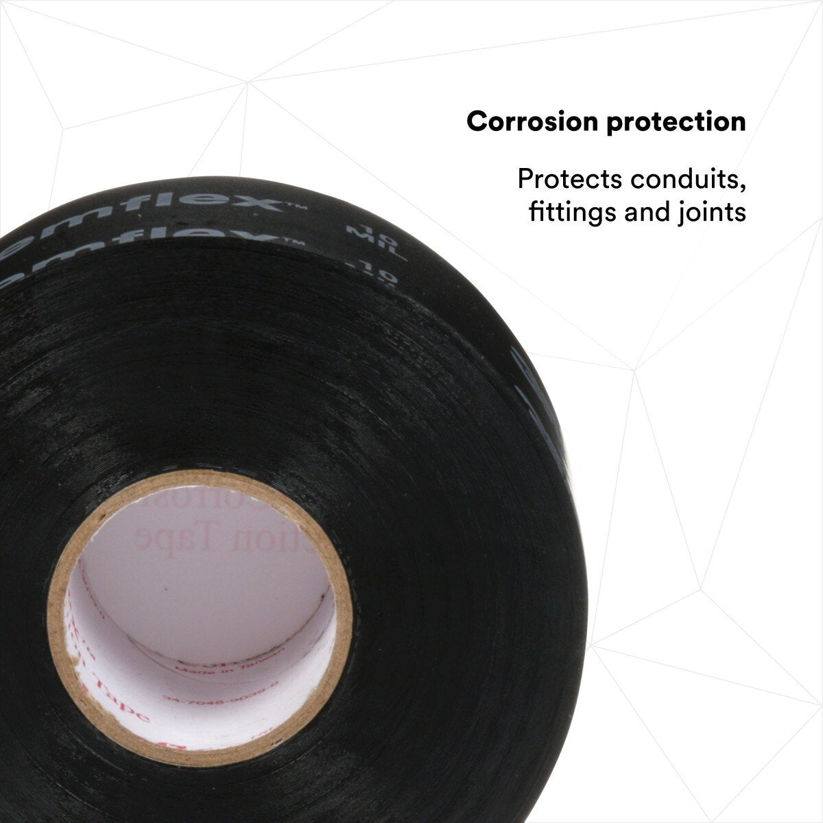 3M 1100P-2X100FT Temflex Vinyl Corrosion Protection Tape 1100 Printed Black 2 in x 100 ft (7000132166) (24 Pack) - 2