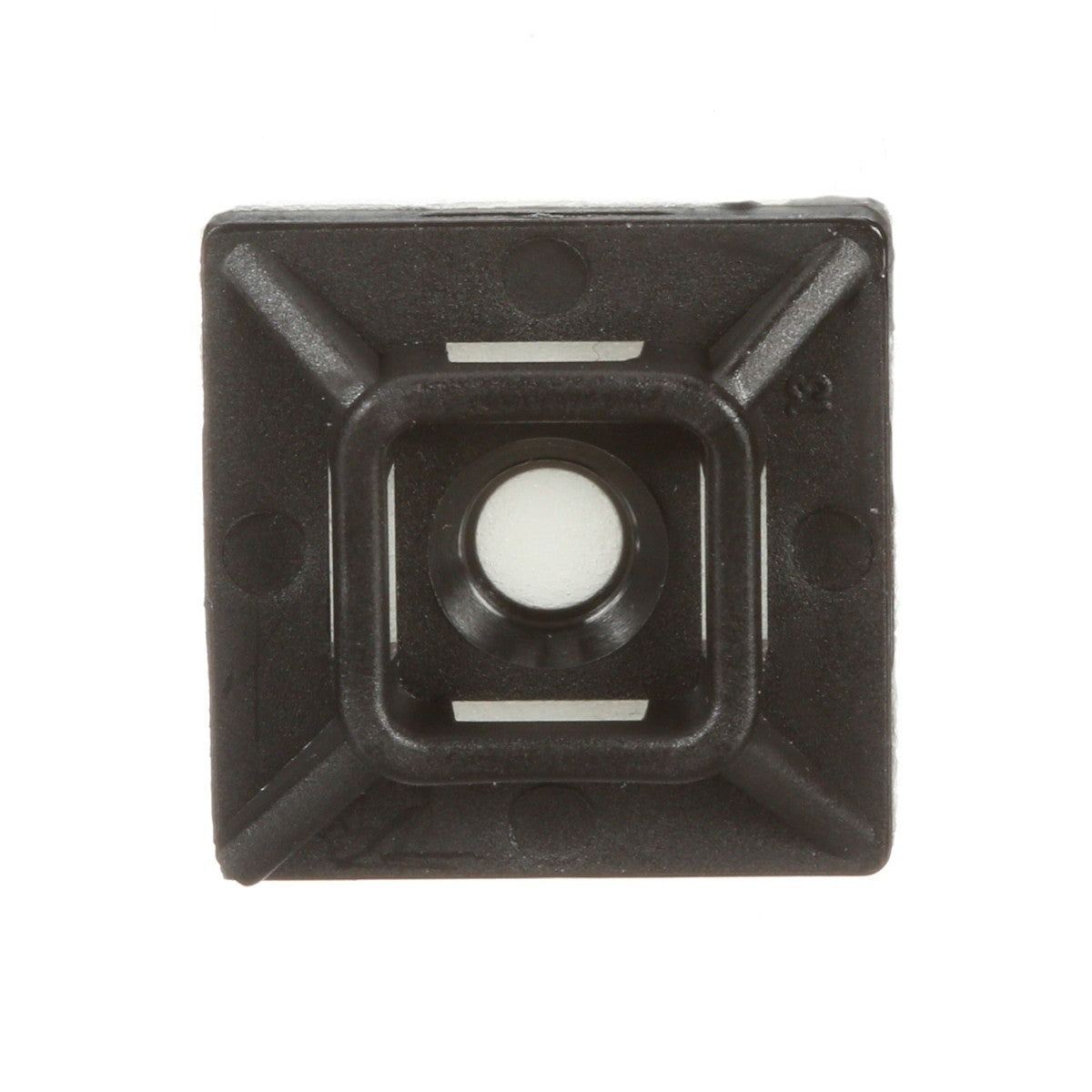 3M CTB75X75BKA-C Cable Tie Mounting Base, 4-Way Adhesive Mount, Black, Nylon, 3/4 in x 3/4 in (7000132457) (500 Pack)