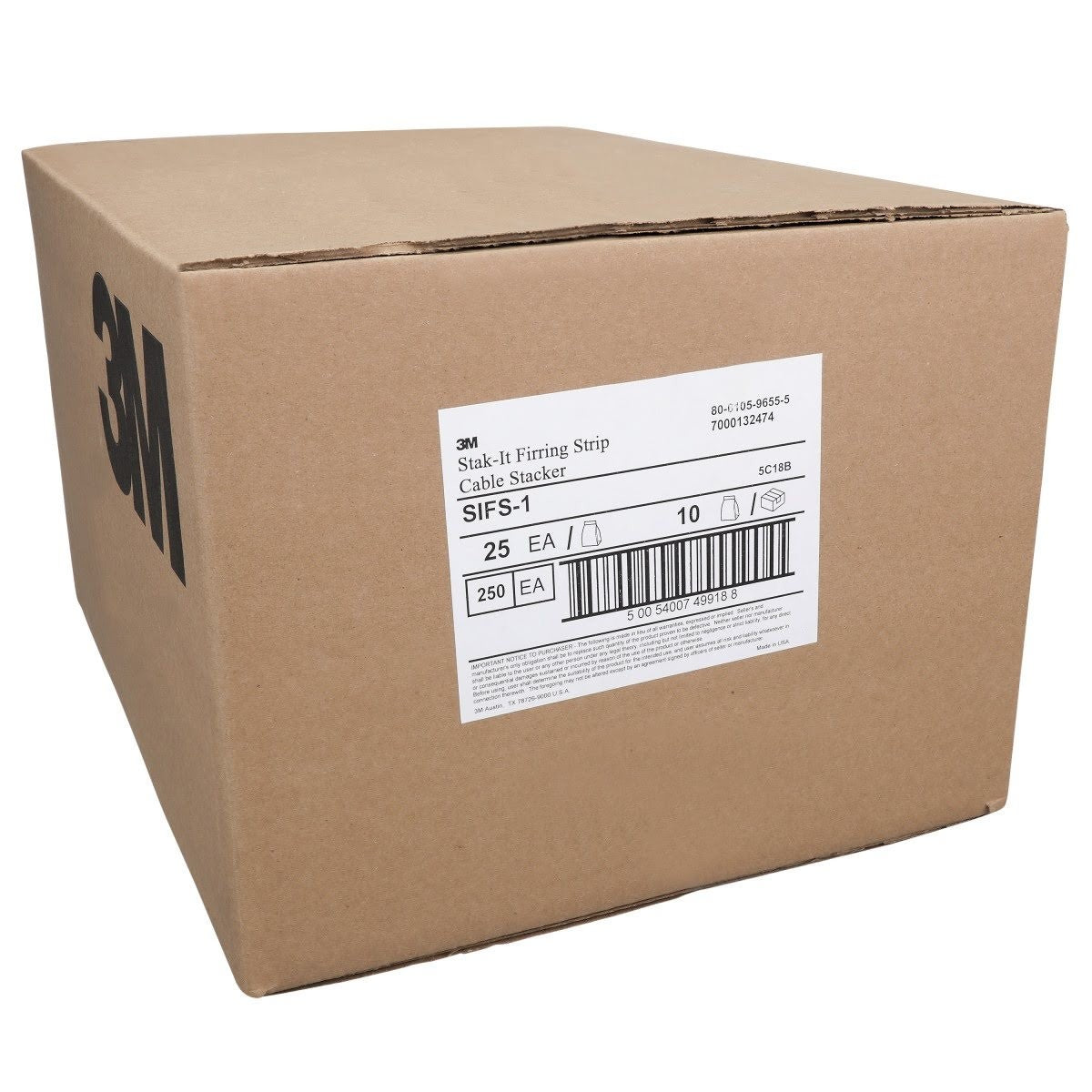 3M SIFS-1 Furring Strip Cable Stacker, Electrical Wire Spacer and Support, White (7000132474) (250 Pack) - 10