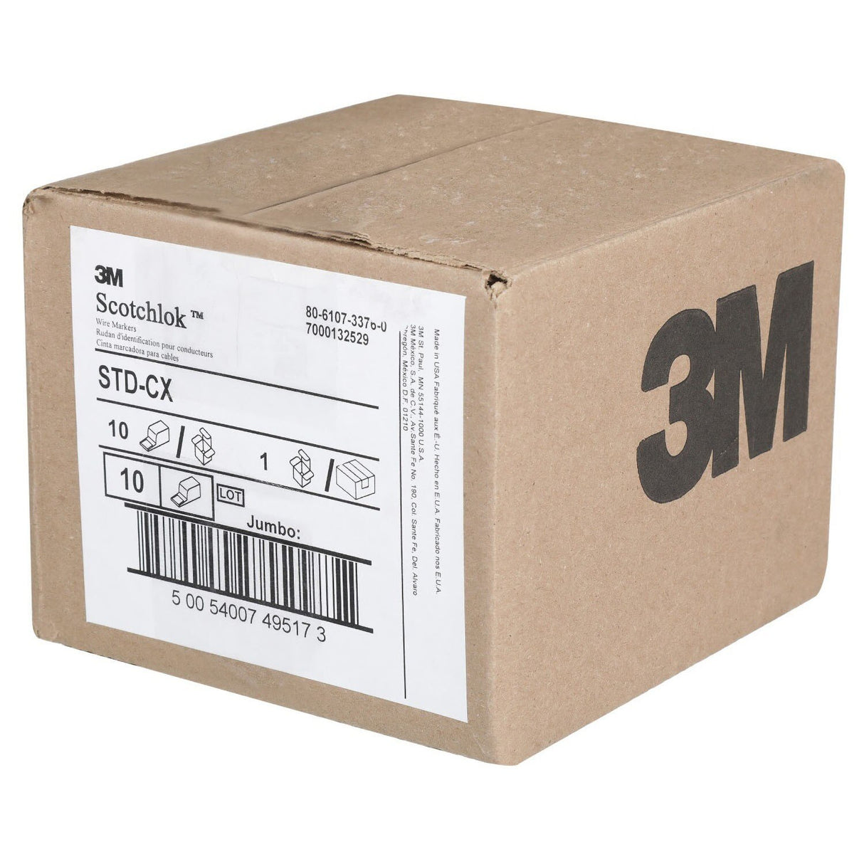 3M STD-CX Wire Marker Tape Dispenser with Tape, compact design for easy handling (7000132529) (10 Pack) - 5