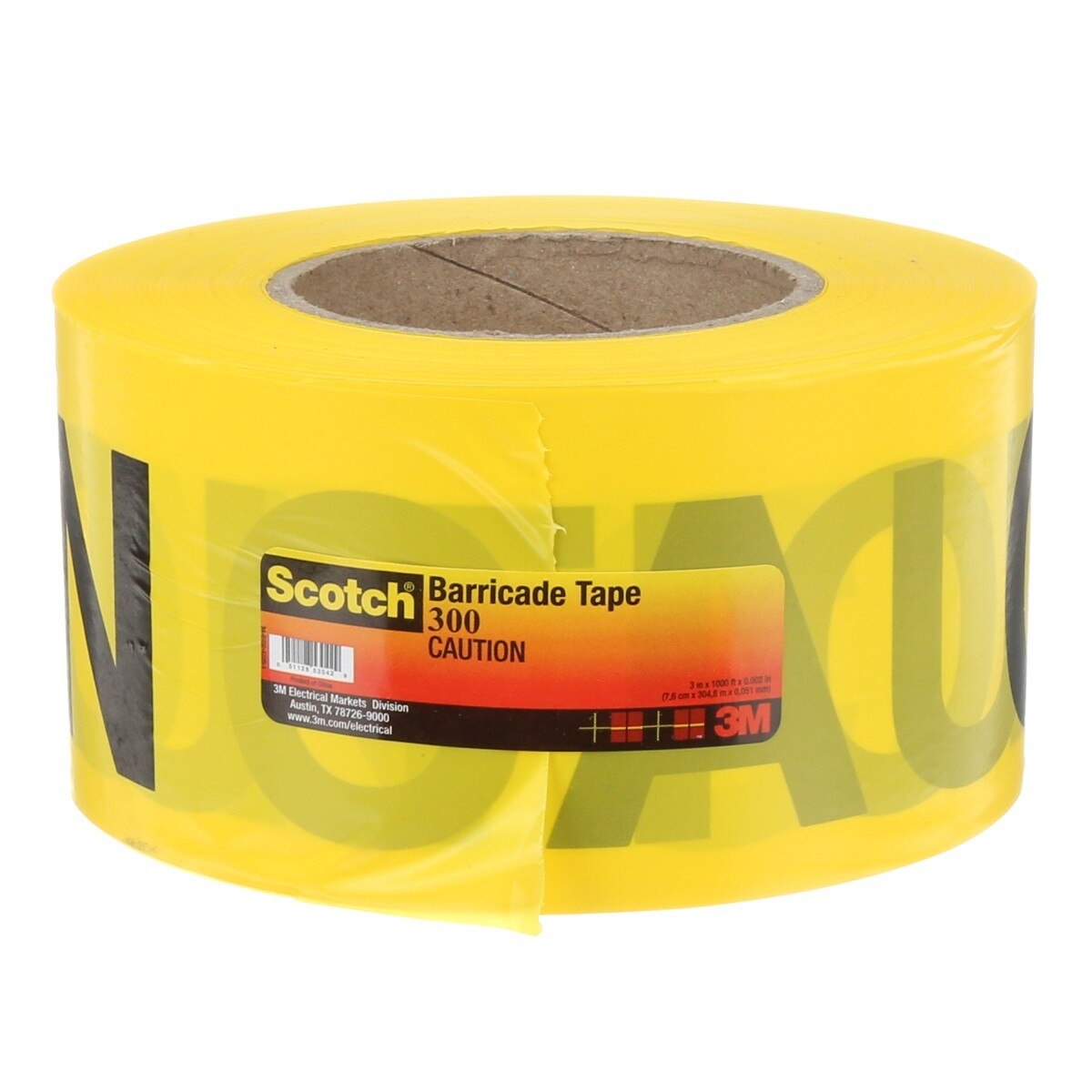 3M 300-Y-3X1000FT Scotch Barricade Tape 300 CAUTION Yellow 3 in x 1000 ft (7000132906) - 2