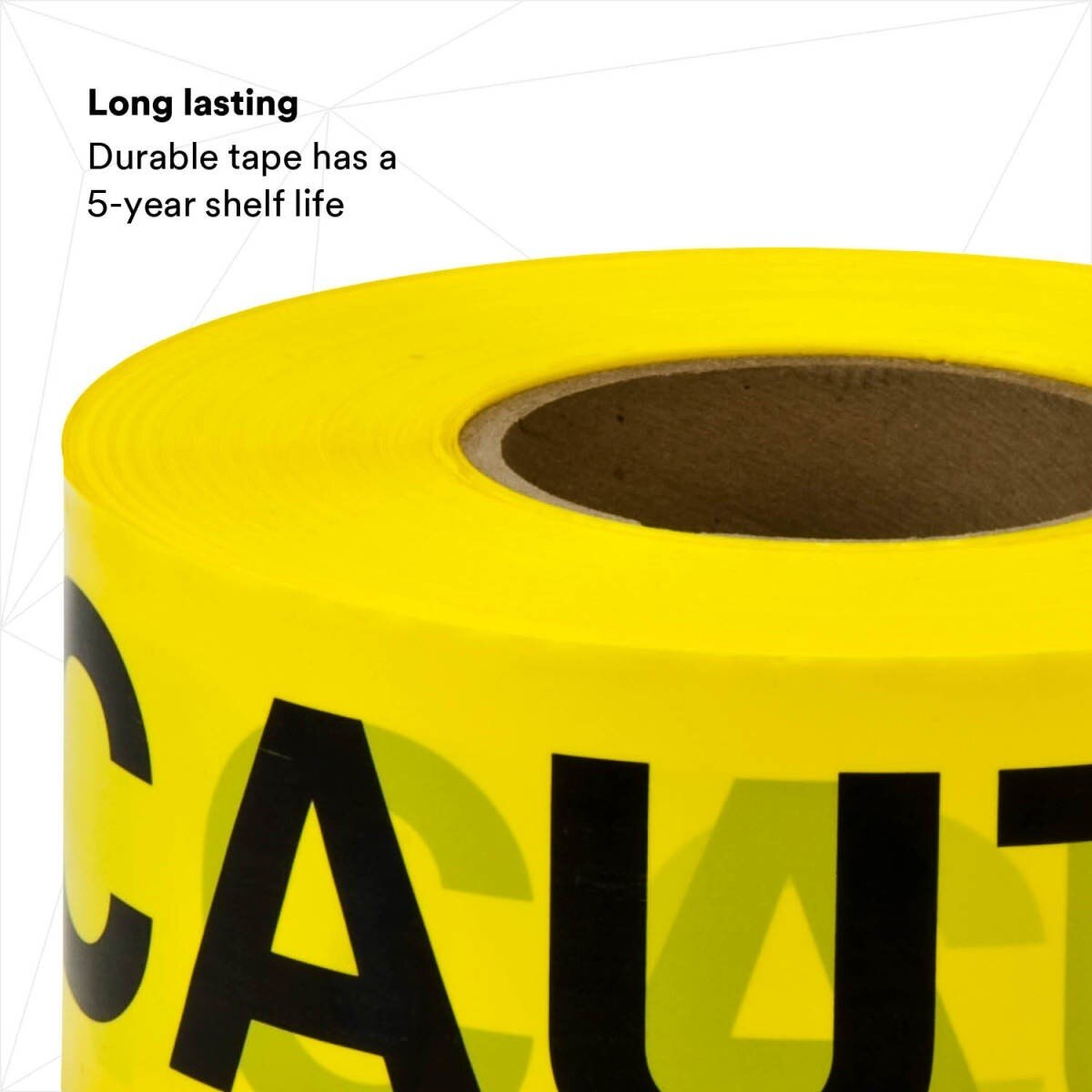 3M 301-Y-3X300FT Scotch Barricade Tape 301, CAUTION, Non-adhesive, Yellow, 3 in x 300 ft (7000132914) - 5