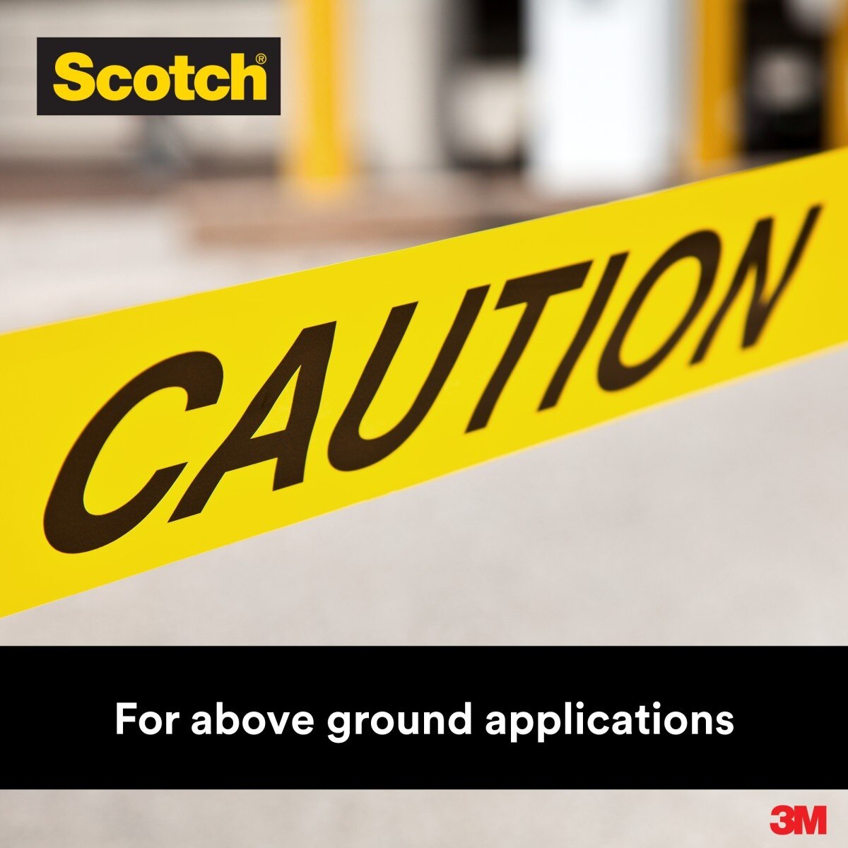 3M 301-Y-3X300FT Scotch Barricade Tape 301, CAUTION, Non-adhesive, Yellow, 3 in x 300 ft (7000132914) - 10