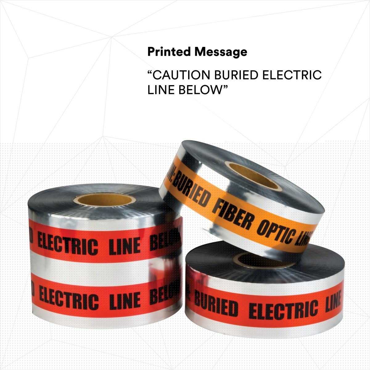 3M 408-R-6X1000FT Scotch Detectable Buried Barricade Tape CAUTION BURIED ELECTRIC LINE BELOW 6 in x 1000 ft Red (7000133192) (4 Pack) - 8