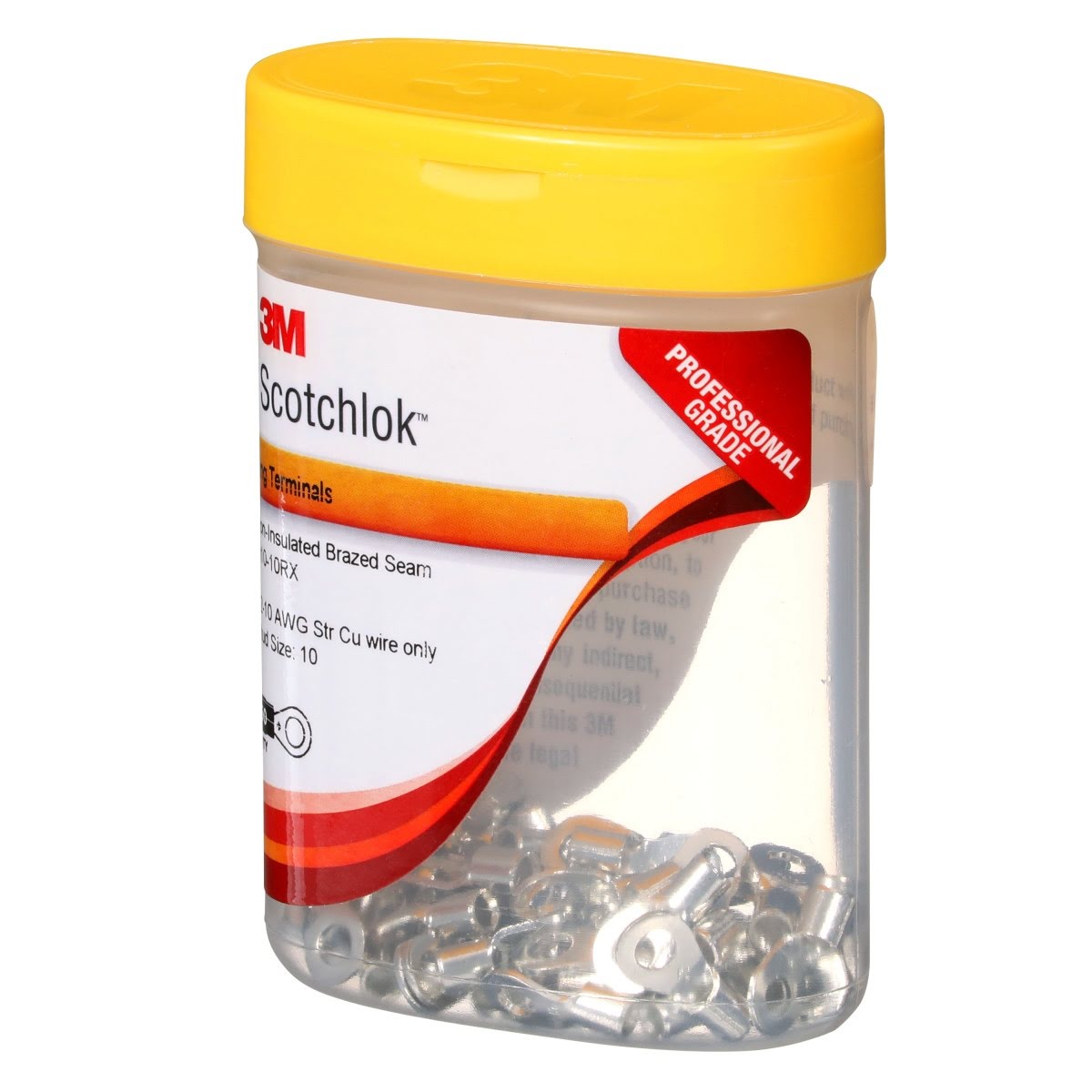 3M M10-10RX Non Insulated Ring Terminal Stud Size 10 12-10 AWG 50 Bottle (7000133294) (500 Pack) - 8
