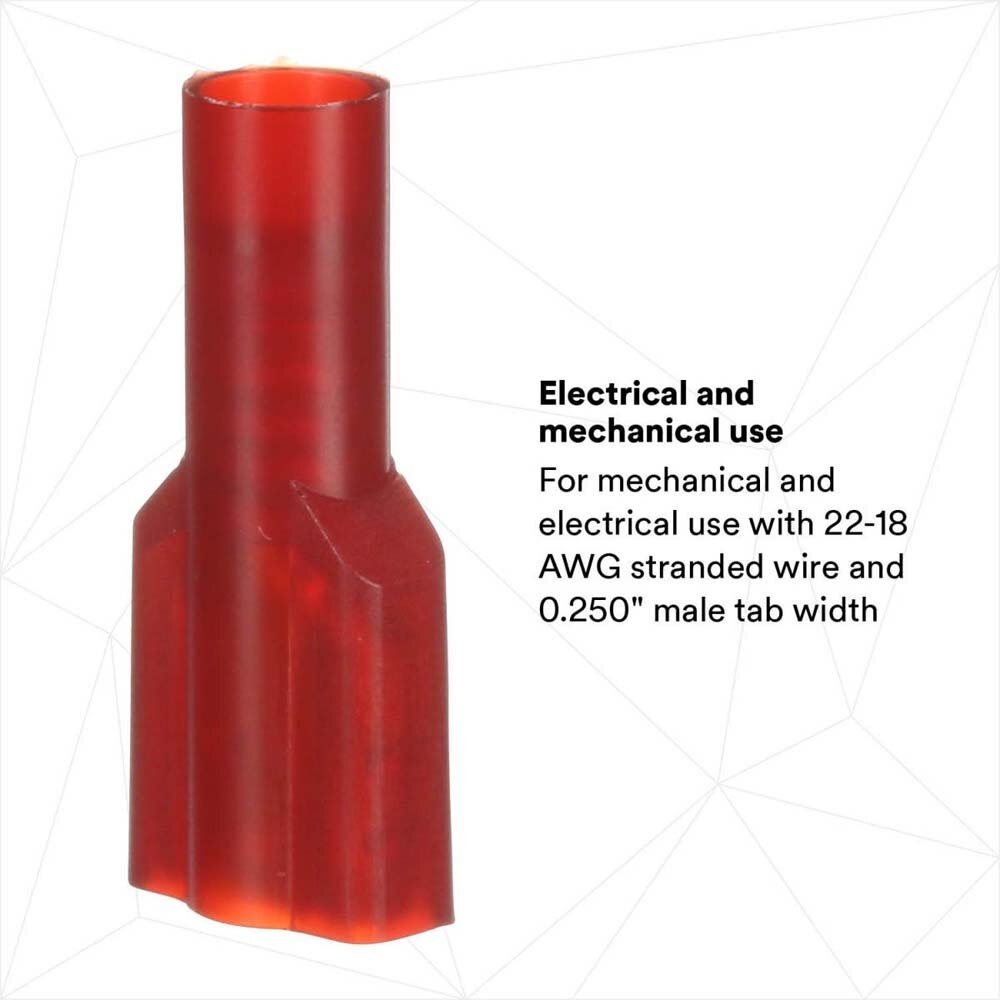 3M MNU18-250DFIX Scotchlok Female Disconnect Nylon Insulated, 22 - 18 AWG (7000133349) (100 Pack) - 6