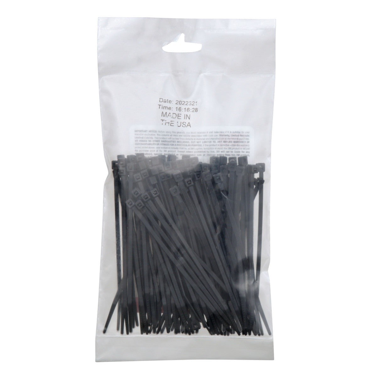 3M CT4BK18-C Cable Tie, Self-locking, Nylon 6/6, Black, 4 in, 18 lb Tensile Strength (7000133450) (1000 Pack) - 4
