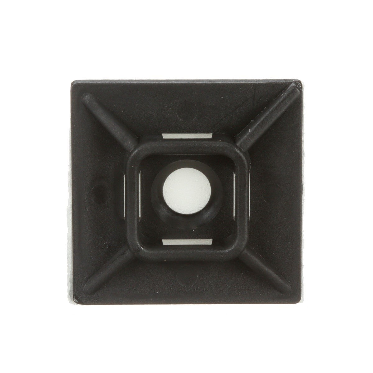 3M CTB1X1BKA-C Cable Tie Mounting Base, 4-Way Adhesive Mount, UV Resistant Black, 1 in x 1 in (7000133488) (500 Pack)