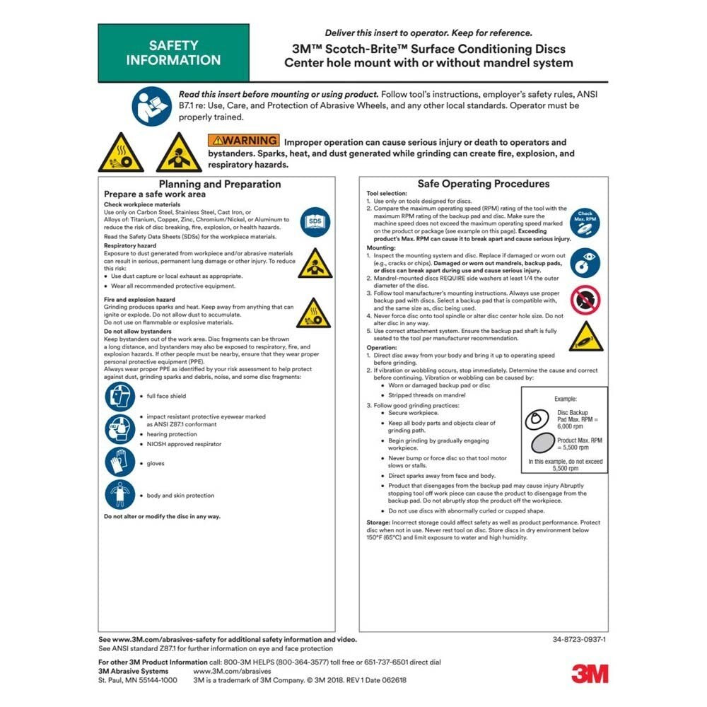 3M 7000136525 Scotch-Brite Surface Conditioning Disc, Aluminum Oxide, Medium, 5 in, Hook and Loop (10 Pack) - 10