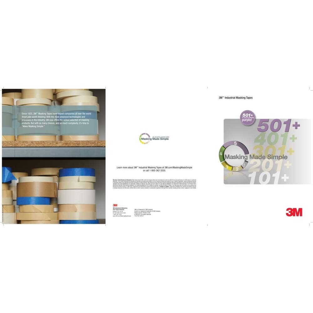 3M 7000138488 Specialty High Temperature Masking Tape 501+ Tan 48 mm x 55 m 7.3 mil (24 Pack) - 10