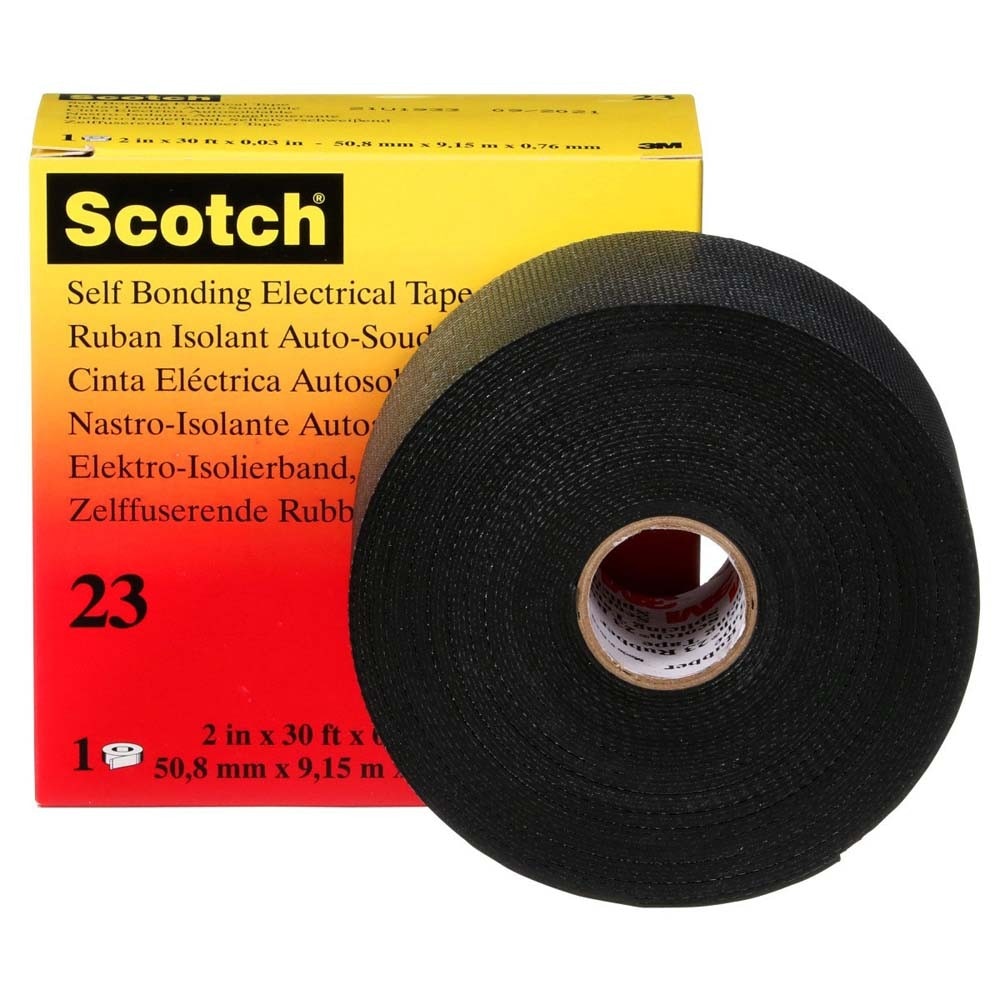 3M 7000138512 Scotch Rubber Splicing Tape 23, Black, 2 in x 30 ft - 5