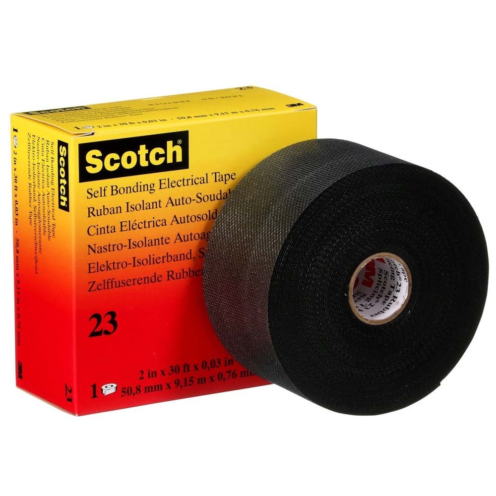 3M 7000138512 Scotch Rubber Splicing Tape 23, Black, 2 in x 30 ft - 7