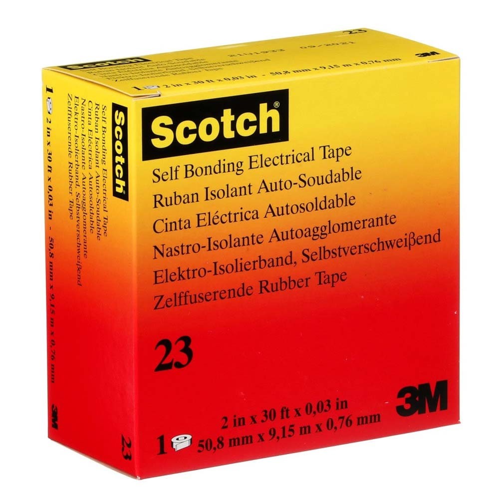 3M 7000138512 Scotch Rubber Splicing Tape 23, Black, 2 in x 30 ft - 8