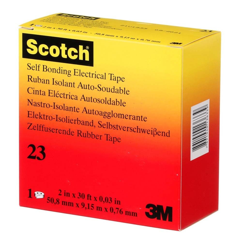 3M 7000138512 Scotch Rubber Splicing Tape 23, Black, 2 in x 30 ft - 9