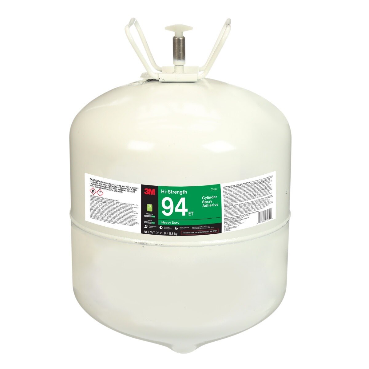 3M 94ET Hi-Strength 94 ET, Cylinder Spray Adhesive, Clear, Large Cylinder (Net Wt 26.2 lb) (7000144615)