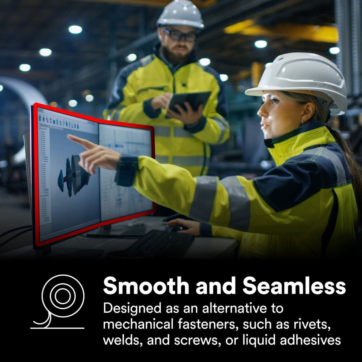 3M 5952 VHB Tape Double-Sided Acrylic Foam Mounting Tape, 3/4 in x 36 yd, 45 mil, Black (7000144712) - 10