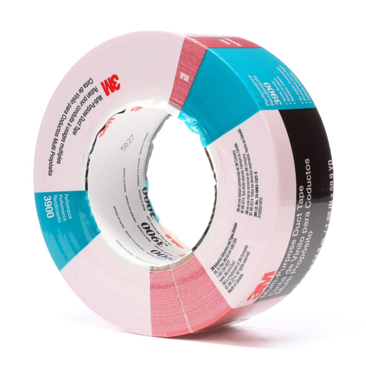 3M 3900 Multi-Purpose Duct Tape, Red, Rubber Adhesive, Water Resistant, 48 mm x 54.8 m, 8.1 mil (7000144749) (24 Pack) - 5