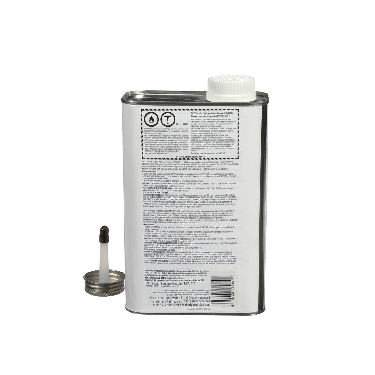 3M Specialty Adhesive Remover, Solvent Based, Transparent, 1 qt (38984) (7000148209) (6 Pack) - 2