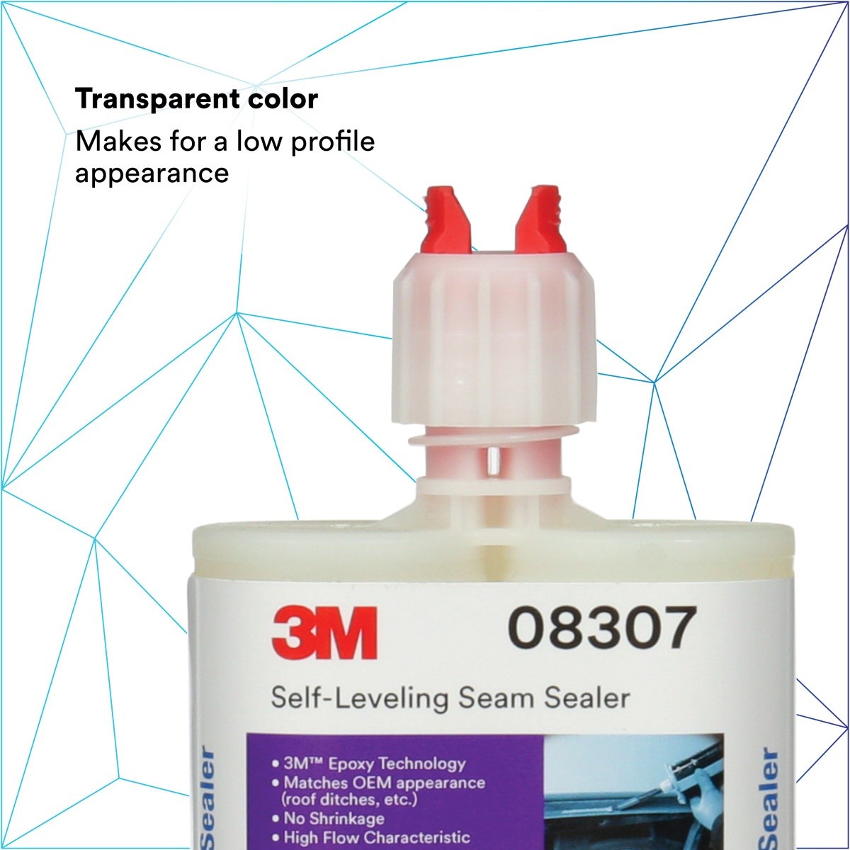 3M 08307 Self-Leveling Seam Sealer Two-Part Epoxy, Transparent, 200 mL/6.75 fl oz Cartridge, Quick Curing (7000148242) (6 Pack) - 9