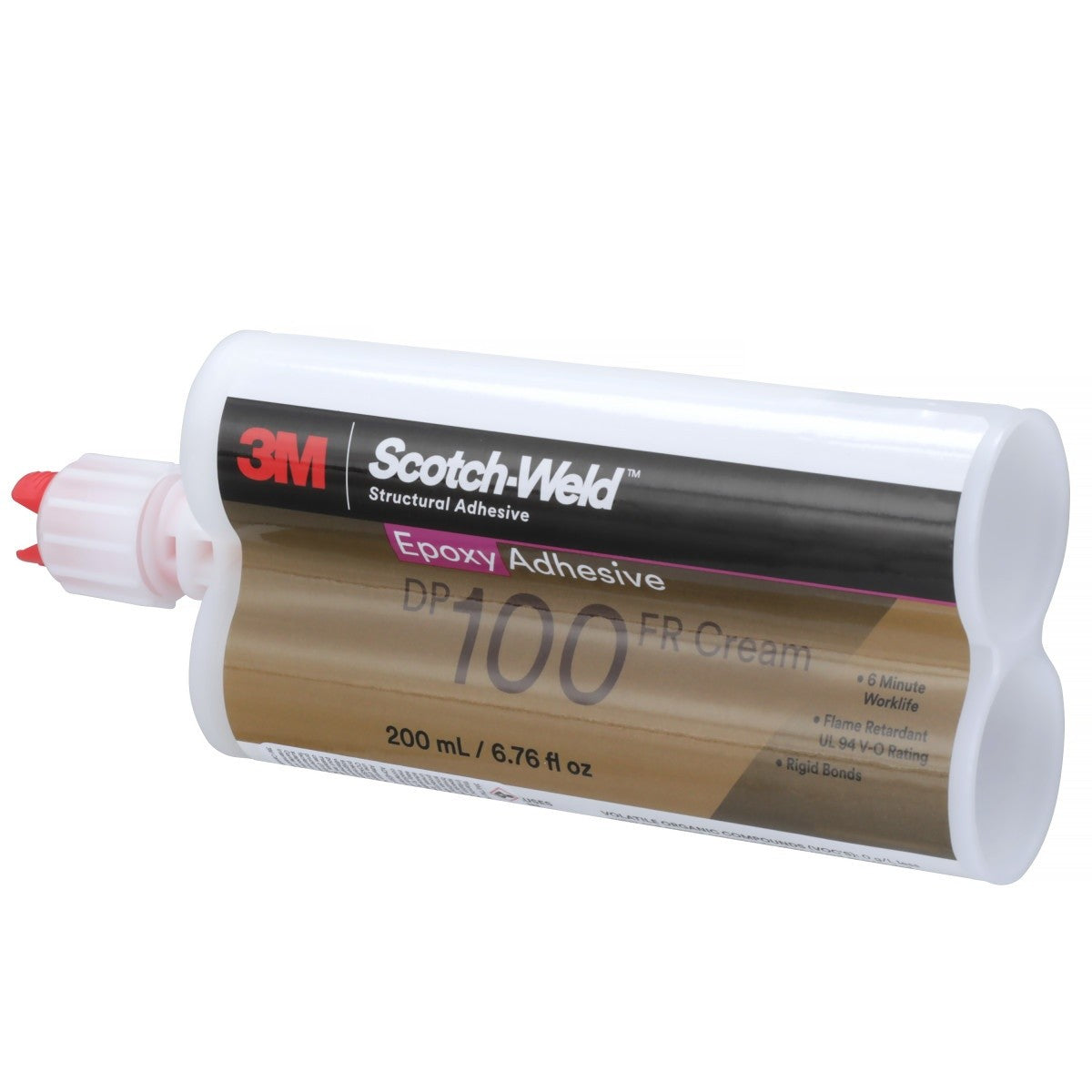 3M DP100FR Epoxy Adhesive, Flame Retardant, Cream, 200 mL Duo-Pak Cartridge (100FR) (7000148268) (12 Pack) - 4