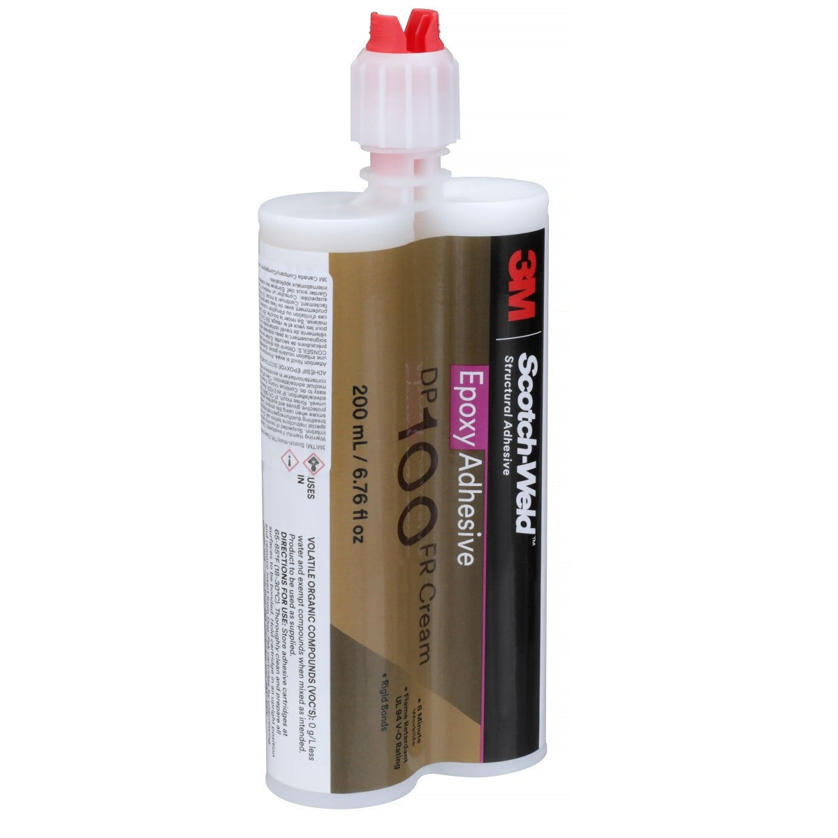 3M DP100FR Epoxy Adhesive, Flame Retardant, Cream, 200 mL Duo-Pak Cartridge (100FR) (7000148268) (12 Pack) - 5