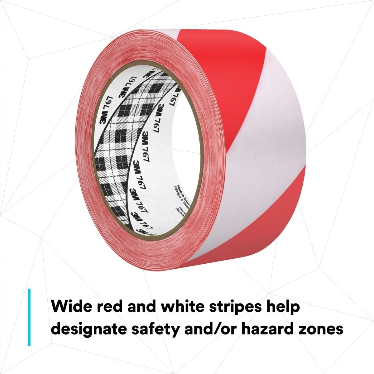 3M 767 Safety Stripe Vinyl Tape, Red/White, 2 in x 36 yd, 5 mil, Individually Wrapped Conveniently Packaged (7000148378) (24 Pack) - 10