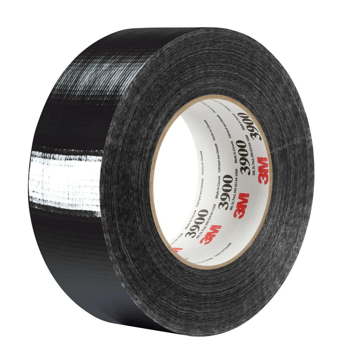 3M 3900 Multi-Purpose Duct Tape, Black, 48 mm x 54.8 m, 7.6 mil, Rubber Adhesive, Water Resistant (7000148383) (24 Pack)