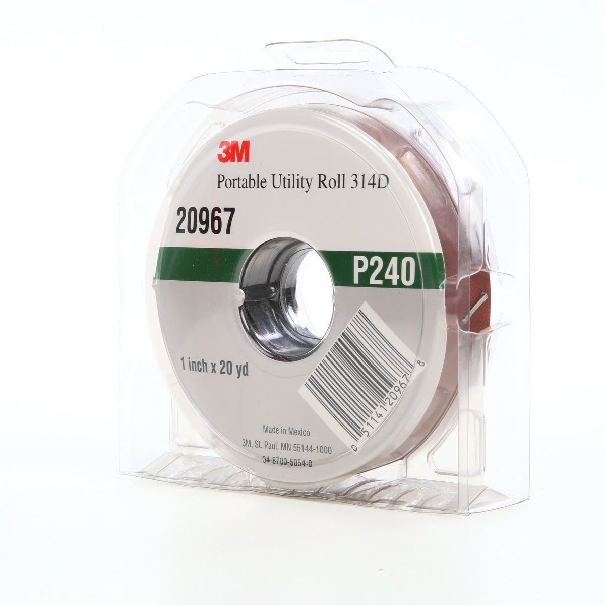 3M 314D Portable Utility Cloth, P240 J-weight, 1 in x 20 yd (7010290604) (5 Pack) - 3
