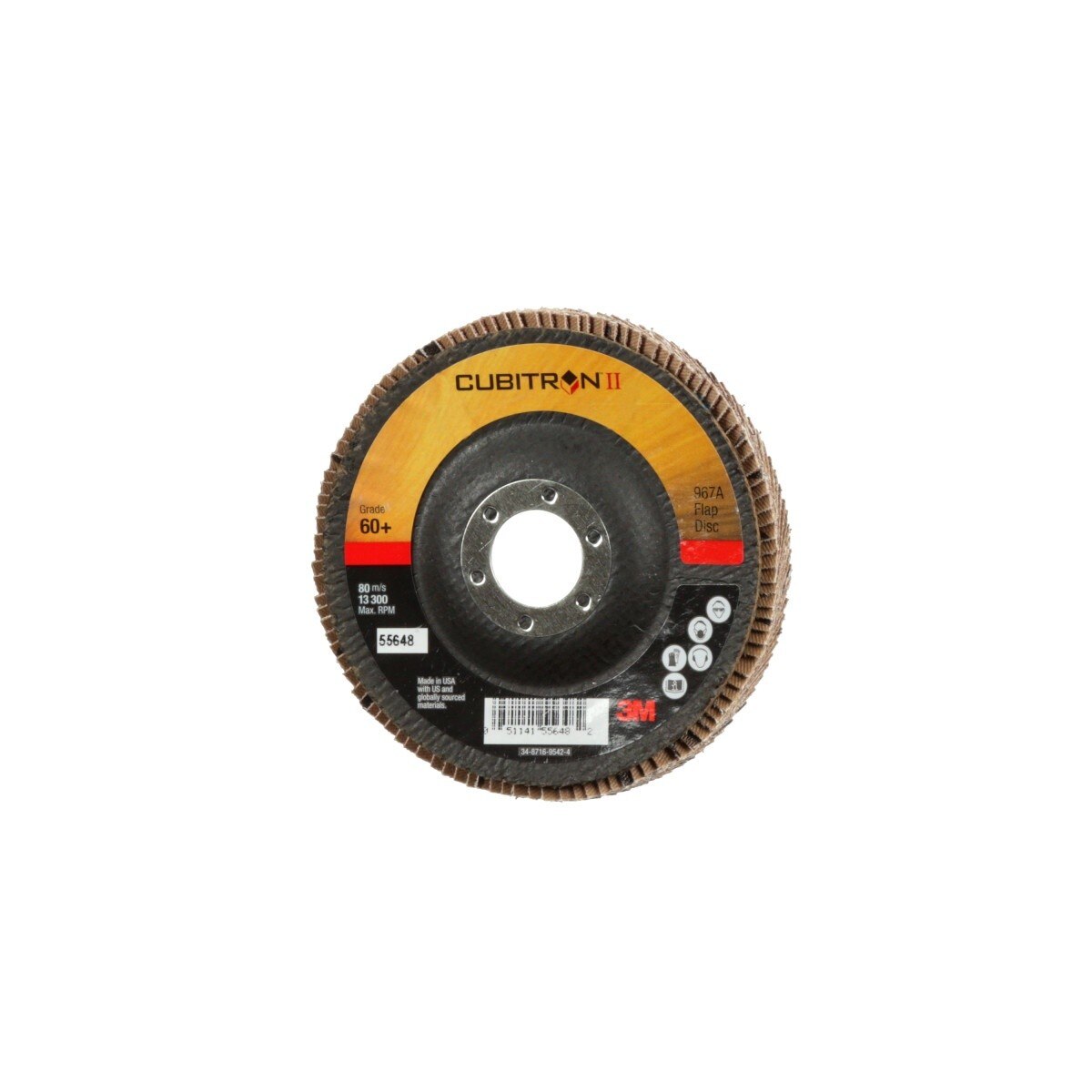 3M 967A Cubitron II Flap Disc, 60+, T29, Maroon, 4-1/2 in x 7/8 in, Giant (7010292540) (10 Pack) - 4