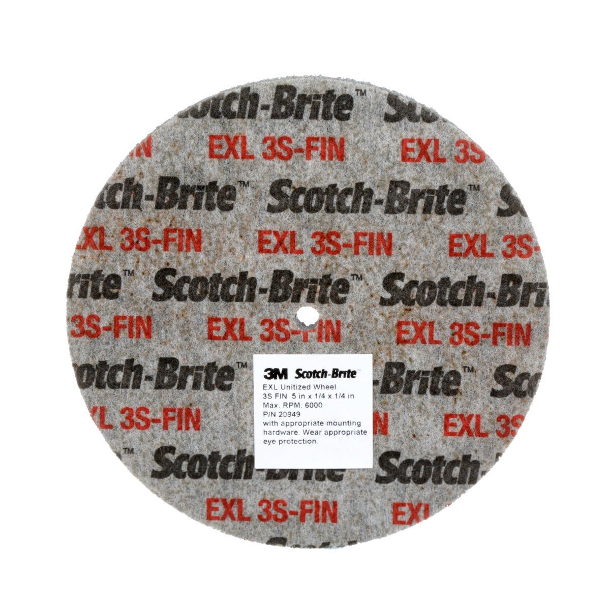 3M XL-UW Scotch-Brite EXL Unitized Wheel, 3S Fine, 6 in x 1/8 in x 1/2 in (7010299300) (8 Pack)