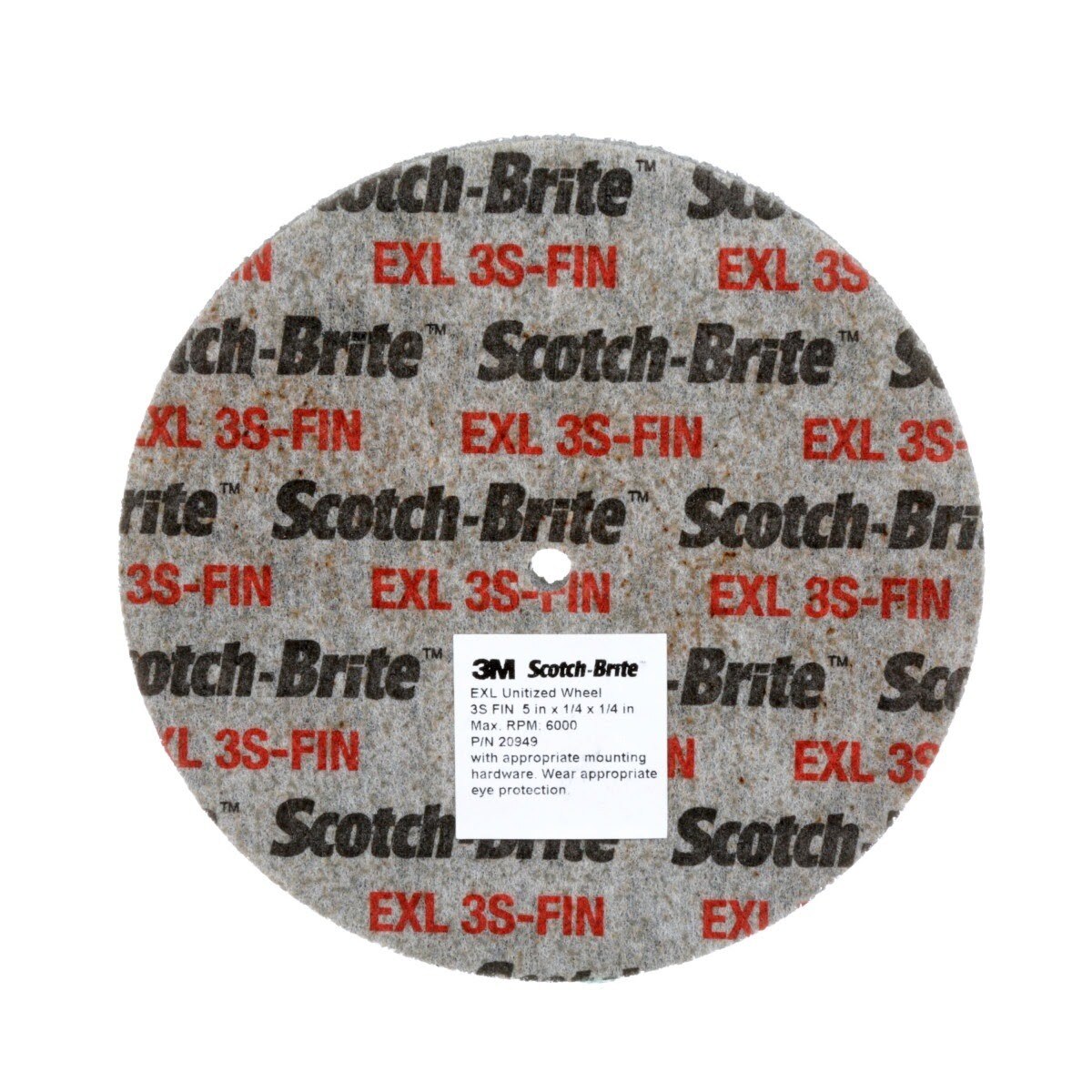3M XL-UW Scotch-Brite EXL Unitized Wheel, 3S Fine, 6 in x 1/8 in x 1/2 in (7010299300) (8 Pack)