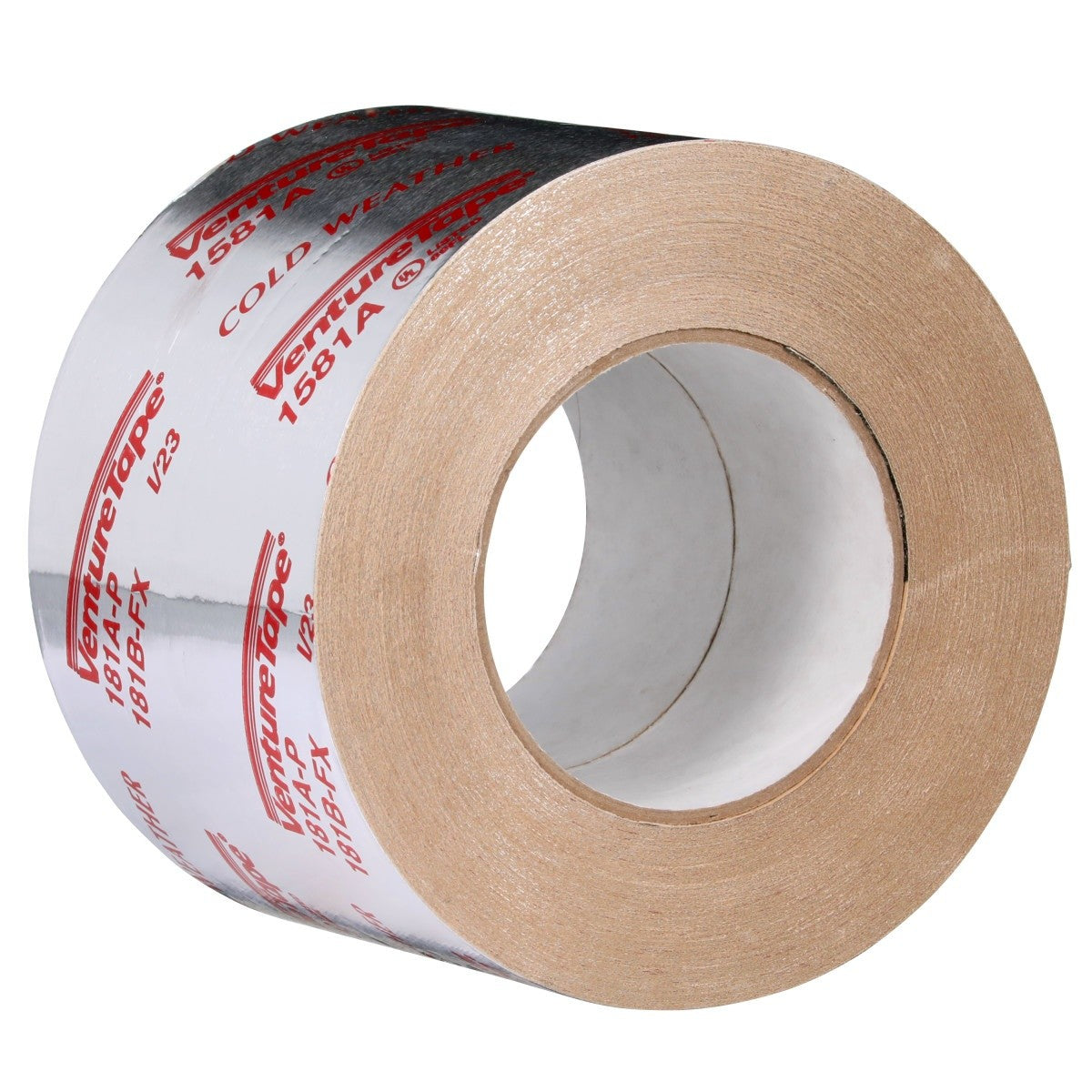 3M 1581A UL181A-P Aluminum Foil Tape, Natural Aluminum, Rigid/Flexible Duct Seaming, Cold Weather Adhesion, 3-7/8 in x 60 yd, 2 mil (7010302857) (12 Pack) - 2