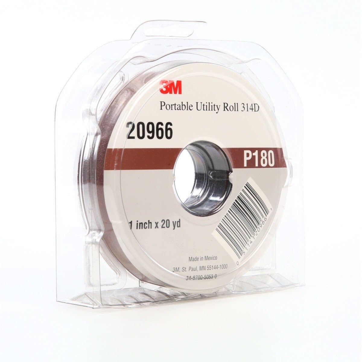 3M 314D Portable Utility Cloth, P180 J-weight, 1 in x 20 yd (7010326034) (5 Pack) - 2