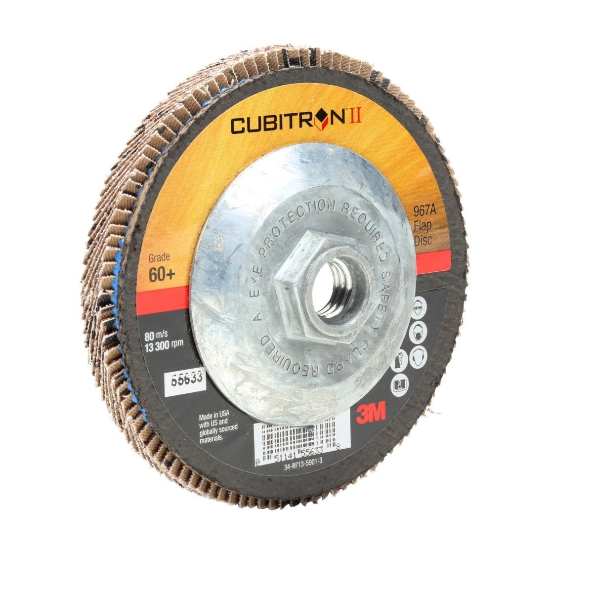 3M 967A Cubitron II Flap Disc, 60+, T27 Quick Change, 4-1/2 in x 5/8"-11, Giant (7010327061) (10 Pack) - 2