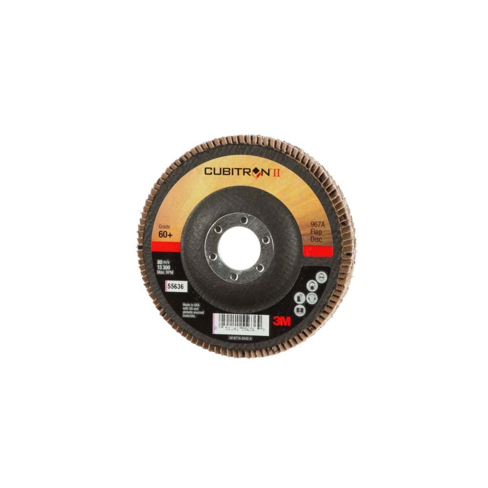 3M 967A Cubitron II Flap Disc , 60+, T27, 4-1/2 in x 7/8 in, Giant (7010327062) (10 Pack) - 3