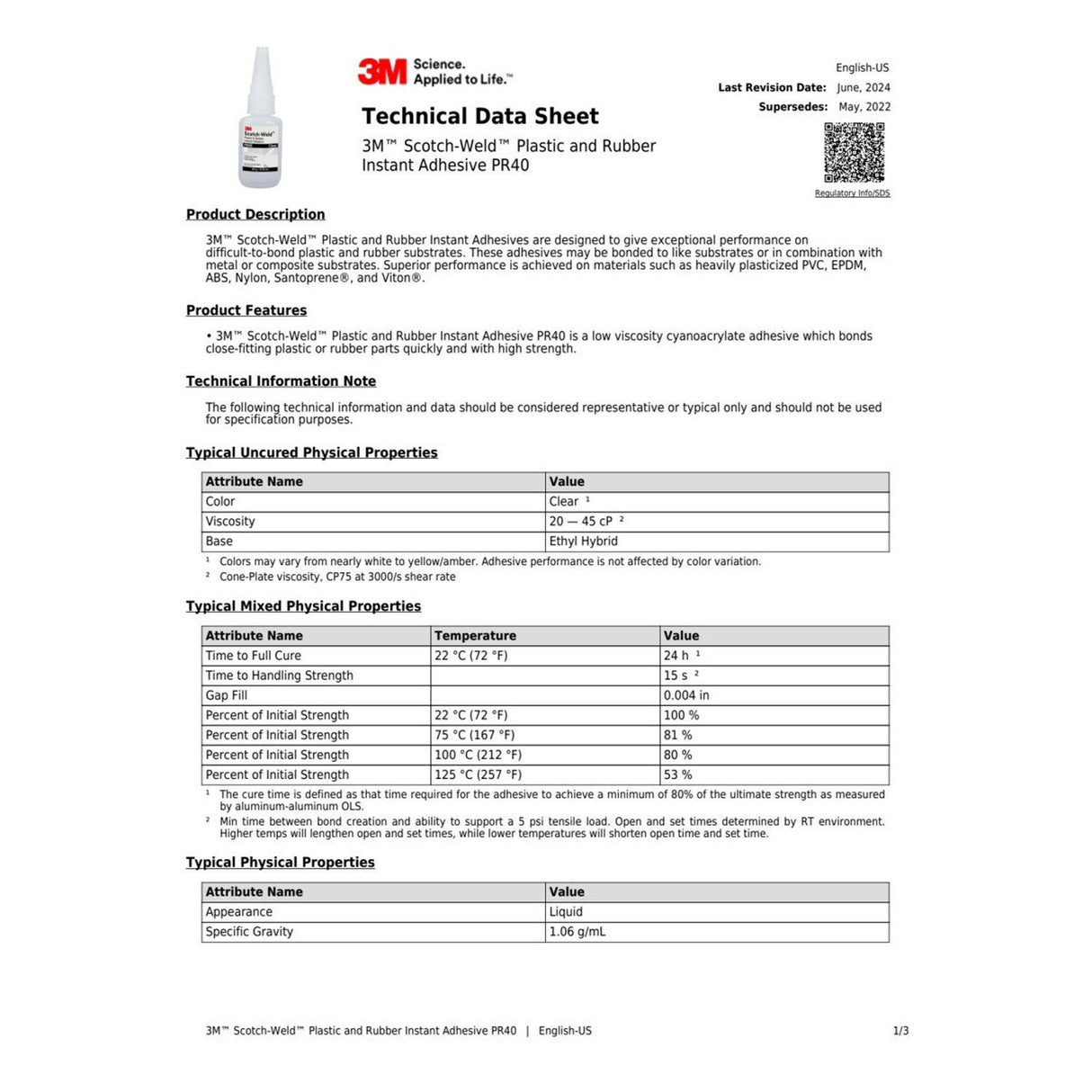 3M PR40 Scotch-Weld Plastic and Rubber Instant Adhesive, Clear, 20 g Bottle (7010330469) (10 Pack) - 2