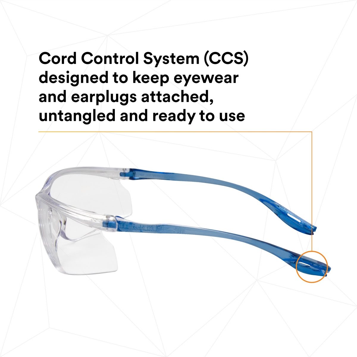 3M 11796-00000-20 Virtua Sport CCS Safety Glasses Clear Anti Fog Anti Scratch Clear Lens Blue Frame Cord Control System (7010340677) (20 Pack) - 4