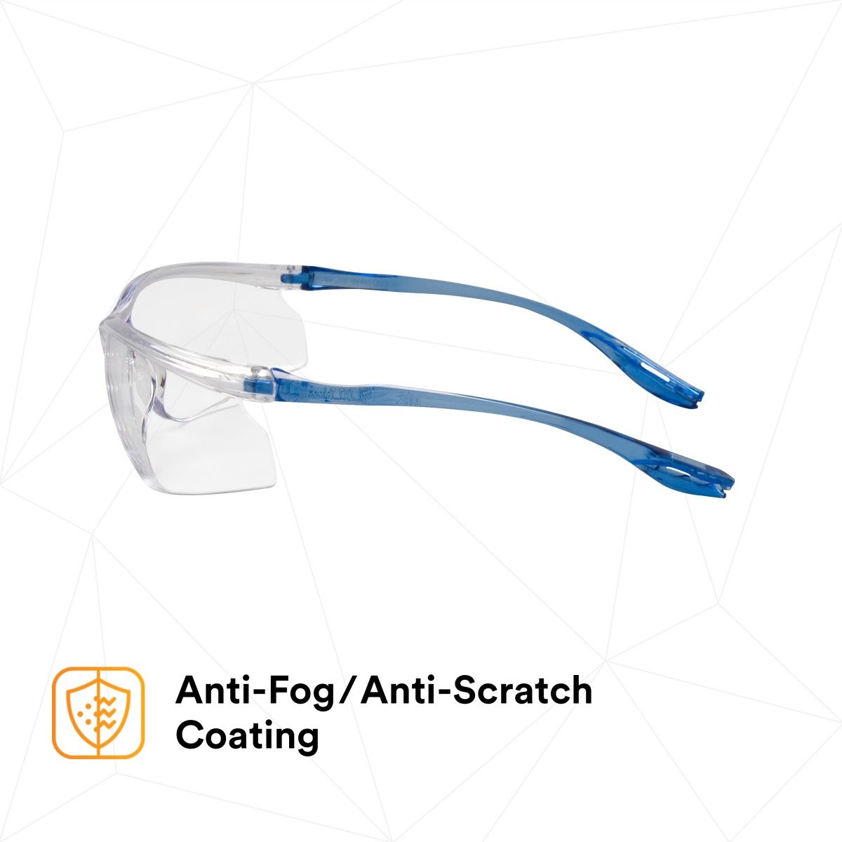 3M 11796-00000-20 Virtua Sport CCS Safety Glasses Clear Anti Fog Anti Scratch Clear Lens Blue Frame Cord Control System (7010340677) (20 Pack) - 5