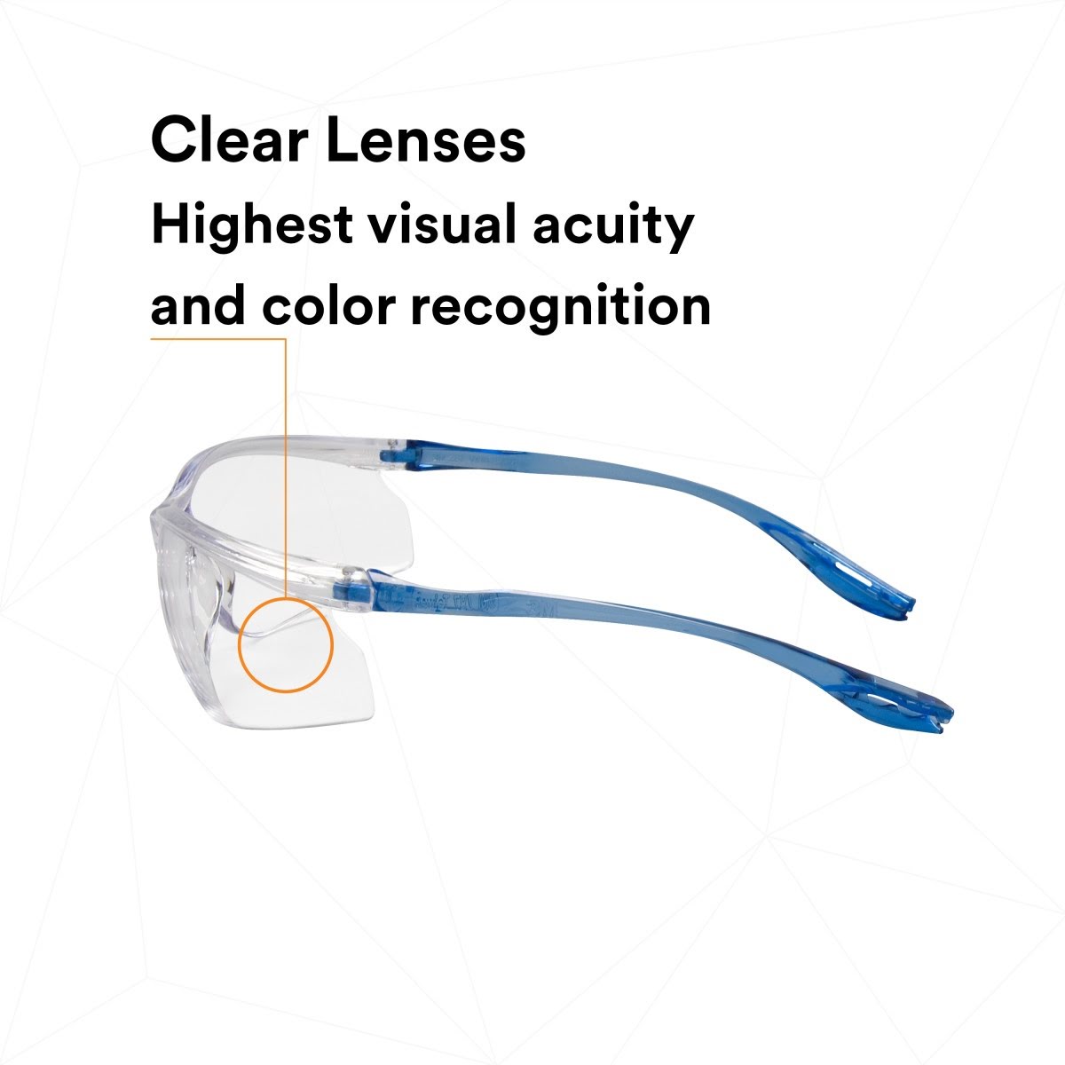 3M 11796-00000-20 Virtua Sport CCS Safety Glasses Clear Anti Fog Anti Scratch Clear Lens Blue Frame Cord Control System (7010340677) (20 Pack) - 7